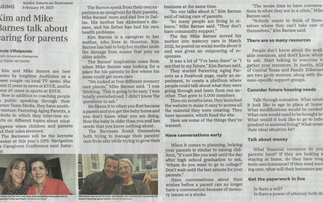 Kim & Mike Barnes to Keynote Caregivers Conference